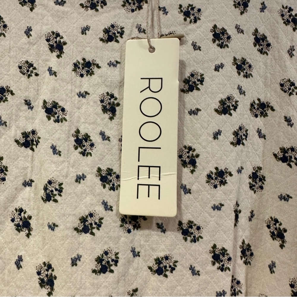 Roolee Women's Puff-Sleeve Midi Dress in a floral-print crepe - Picture 7 of 11